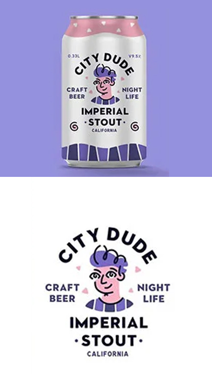 City Dude Imperial Stout craft beer label