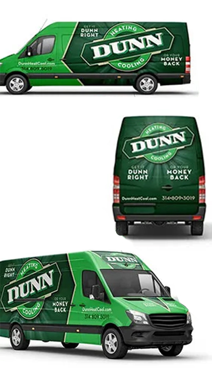 Dunn Heating and Cooling service van wraps