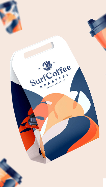 Surf Coffee Roasters branded drink carrier